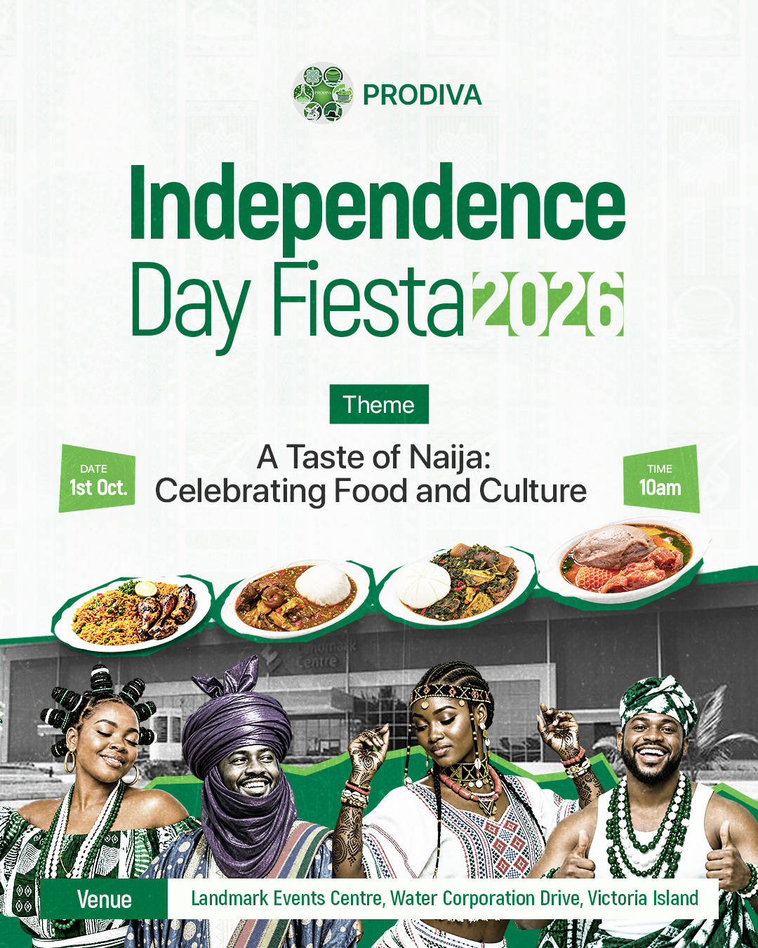 Prodiva Independence Day Fiesta 2026 poster celebrating Nigerian food and culture